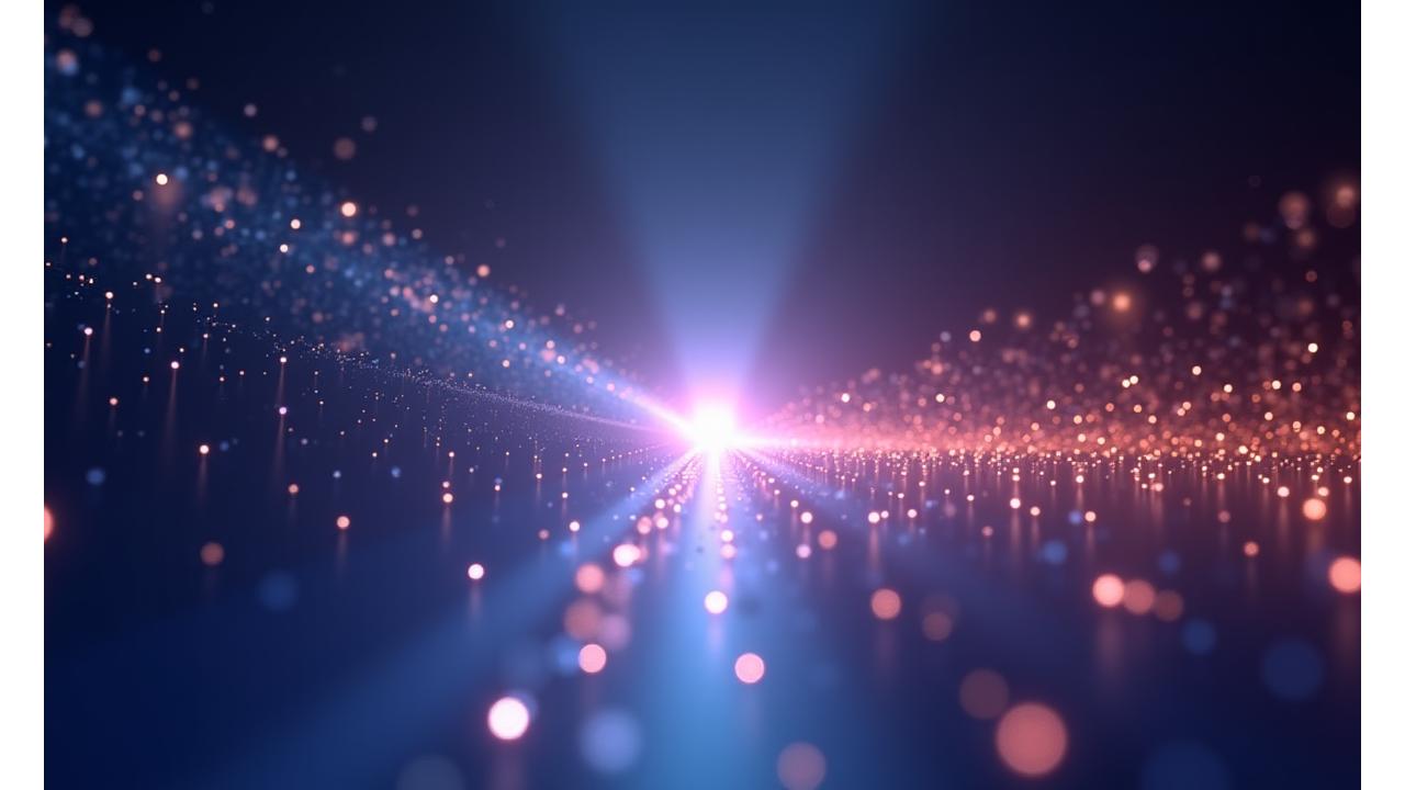 Soft, ethereal light radiating through abstract musical note shapes and subtle sound waves on a dark background.